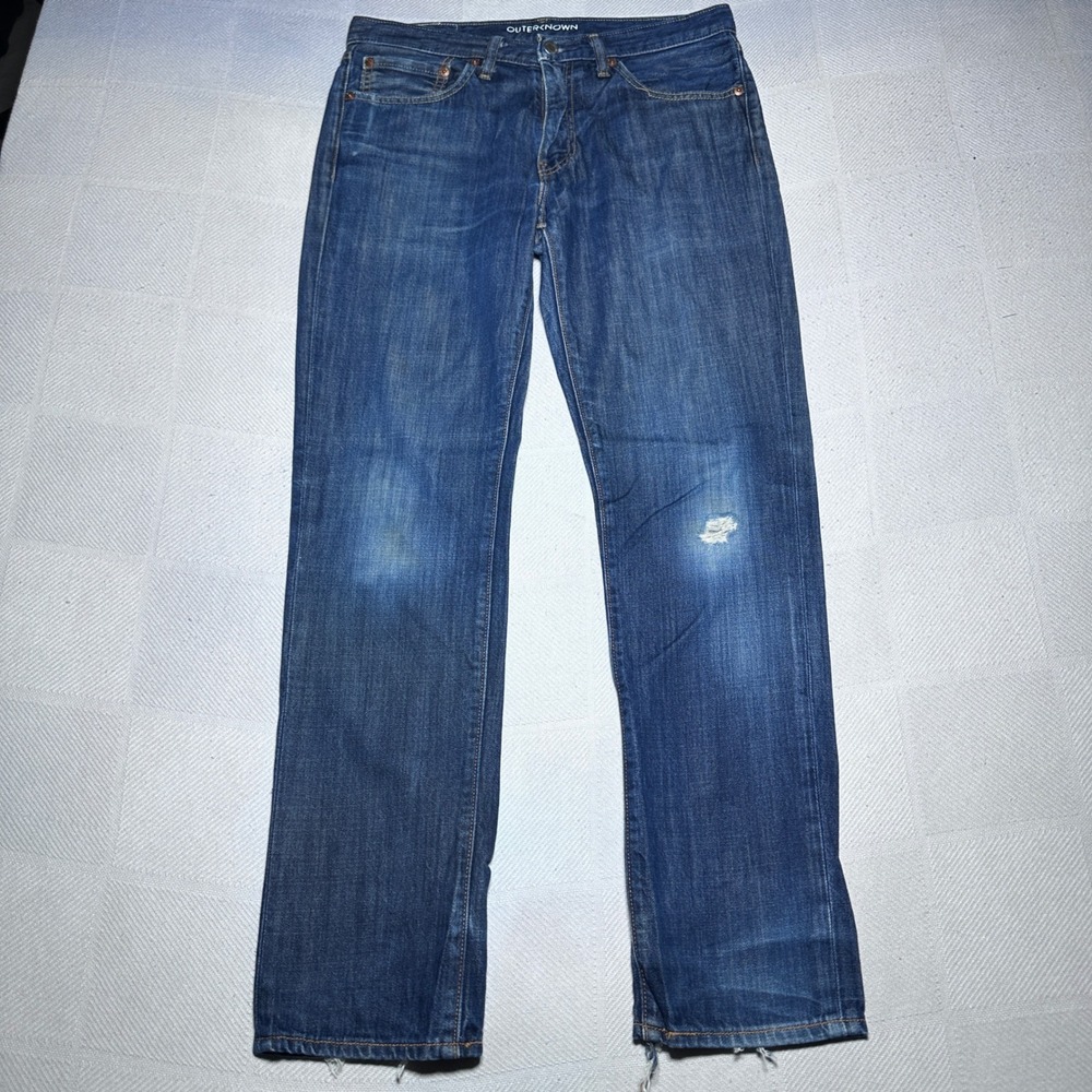 Levi's x Outerknown 511 Jeans Men 32x32 Slim Fit Distressed Faded Dark Wash Blue